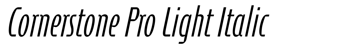 Cornerstone Pro Light Italic